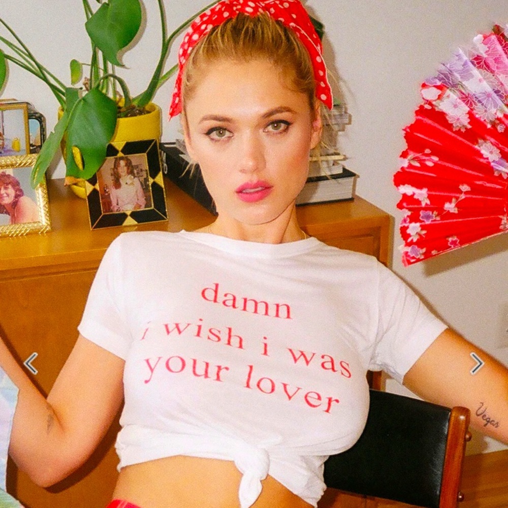White graphic tee